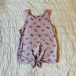 SOLD 3T Cat & Jack Purple Watermelon + Cherries Front Tie Tank